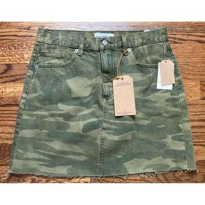 NEW Lucky Brand Skirt Womens Sz 6/28 Camo Denim Button Old Favorite Mini NWT